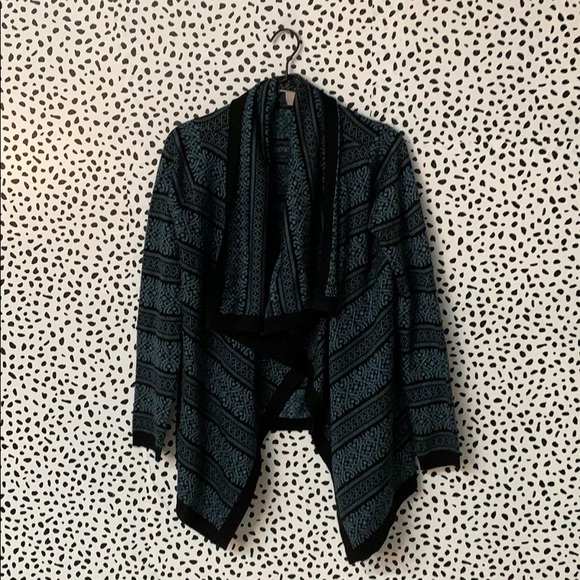 Forever 21 Sweaters - Aztec Print Blue & Black Cardigan